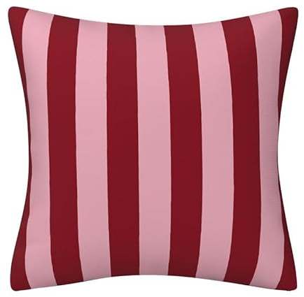 HFHungkeong Streifenförmige Kissenbezug, Digitale doppelseitige gedruckte Heimdekoration Indoor Sofa Kissenbezug(Rose Rot Rosa)