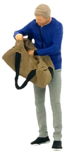 YIXANNX People Figures Model S Scale 164 Dolls Exquisite Characters Non-toxic Paint Choice Office Outdoor Scene Tiny People Character Figurines Doll Model Toys, look bag man blue, 2.8-3cm