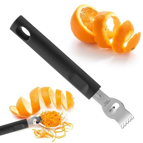 Multifunctional Lemon Zester Tool, Stainless Steel Channel Knife & Citrus Peeler, Cocktail Garnish Bar Tool for Lemons & Oranges, Home Bartender Accessories