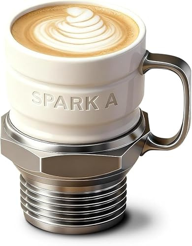 SGZIOO Spark Plug Mug, 350ml Spark Plug Coffee Mug, Coffee Cup for Car Lovers, Engine SparkPlug Desig, Novelty Drinkware Cup, Creative Sparkplug Cofee Mug for Gearheads, Collectors, Men