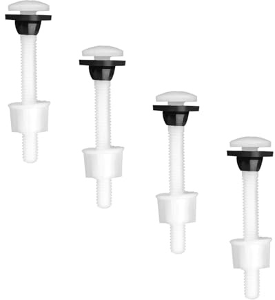 Gaomumu 4PCS M10 Toilet Tank Bolts, Plastic Cistern to Pan Fixing Kit, WC Close Coupling Repair & Leak-Proof Sealing Set, Universal Fit for Two-Piece Toilets Bathroom Accessory