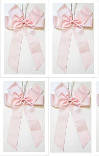 CaPiSo Schleife Handarbeit 20x30cm Fertigschleife Geschenkschleife OHNE BASTELN Glitzerschleife Lammee Schleife Weihnachtsbaum (Rosa, 4 Stück)