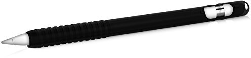 kwmobile Schutzhülle kompatibel mit Apple Pencil (1. Gen) - Hülle Stift Silikon Case - Schutz Abdeckung Ladeanschluss - Schwarz