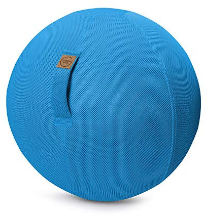 Sitting Ball MESH Sitzball mit Netzstoff, ergonomisch Sitzen im Büro & Zuhause, 65 cm Ø, Gymnastikball, Fitnessball mit Tragegriff, 30°C waschbar, Petrol