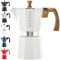 GROSCHE Milano Moka Stovetop Espresso Coffee Maker (6 Cup / 275 ml, White)