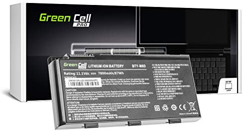 Green Cell® PRO Serie BTY-M6D Laptop Akku für MSI GT60 GT660 GT680 GT683 GT70 GT780 GX660 GX680 (Original Samsung SDI Zellen, 9 Zellen, 7800mAh, Schwarz)