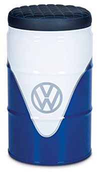 BRISA VW Collection - Volkswagen Ölfass-Möbel-Party-Hocker-Sitz-Bar-Stuhl im T1 Bus Design (Bus Front/Weiß & Blau)