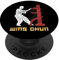 Wing Chun Dummy Chinesische Kung Fu-Kampfkunst Kämpfer PopSockets PopGrip: Ausziehbarer Sockel und Griff für Handys/Tablets mit Tauschbarem Top