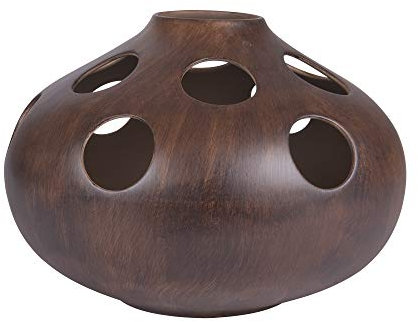 TABLE PASSION - Lampe Totem Effet Bois Forme Galet 23cm