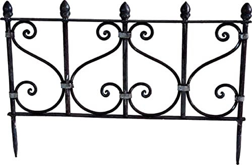 Posiwio dekorative nostalgische Rankhilfe Staudenhalter Beeteinfassung geschnörkelt aus Metall braun lackiert
