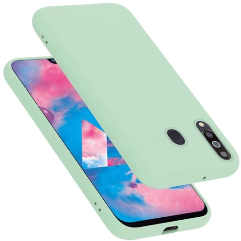 Cadorabo Hülle kompatibel mit Samsung Galaxy M30 / A40s Hülle Silikon Handyhülle für Galaxy M30 / A40s Case aus flüssigem Silikon- Kratzfeste und stoßfeste dünne TPU Schutzhülle - Liquid HELL GRÜN