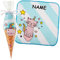 alles-meine.de GmbH Schule & Schulanfang Artikel frei wählbar Waschlappen/kleines Handtuch - ABC - inkl. Name - Katze/Einhorn - Eistüte - türkis blau - Frottee aus 100% ..