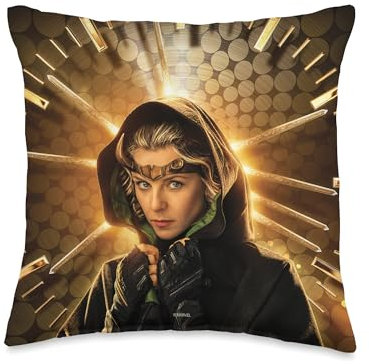 Marvel Loki Sylvie Disney+ Character Poster Throw Pillow, 16x16, Multicolor
