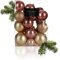 com-four® 26-teiliges Set Weihnachtskugeln - Christbaumkugeln aus bruchsicherem Kunststoff für Weihnachten - Baumschmuck für den Christbaum - Christbaumschmuck (rosa/violett/goldfarben)