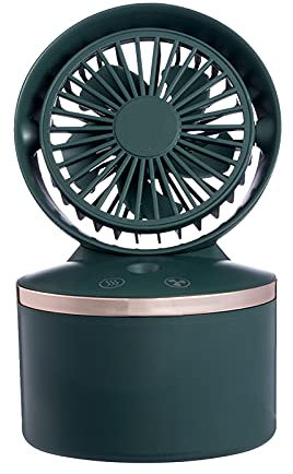 Irishom Ventilateur brumisateur de bureau avec réservoir d'eau de 280 ml USB portable avec 3 vitesses et 2 modes de brumisation pour la maison, la chambre, le bureau