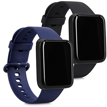 kwmobile 2x Cinturino Silicone Fibbia Compatibile con Xiaomi Redmi Watch 2 Lite Cinturino - Cinturini 14-22 cm