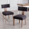 chairus Lot de 2 Chaises de Salle à Manger en Lin Chaise Rembourrées pour Cuisine Salon sans Accoudoirs Chaise d’Appoint de Pieds en Bois (Gris Foncé)