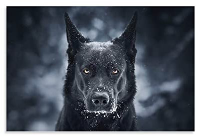 Poster mit Tiermotiven, Motiv: Deutscher Schäferhund, Leinwand-Kunstposter und Wandkunstdruck, modernes Familienschlafzimmerdekor, Poster, 30 x 45 cm