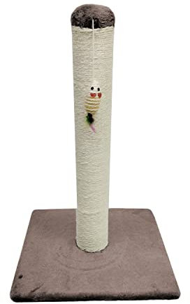 Poste Rascador para Gatos, Arbol Gato Base:40x40cm Altura: 62cm, Sisal Natural con Juguete Colgante,Color Marrron