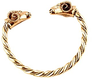 Männer Armreif RAM Ø 6.4 cm Wikinger Armschmuck Widder Handarbeit Bronze