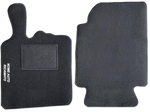 Auto Accessori Lupex | Set 2 Stück Auto-Fußmatten kompatibel mit Smart Fortwo 1 Serie W450 (1998 – 2007) | 1 Paar vorgeformte Auto-Fußmatten aus Teppichstoff mit Stickerei auf der Fahrerseite |