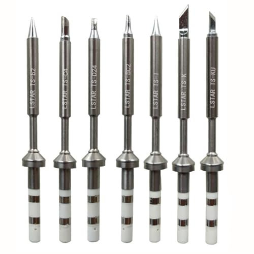 TS100 Soldering Iron TipPortable Outdoor Soldering Iron Kit Mini Digital Soldering Iron Replacement for TS100 Soldering Iron (7pcs set)