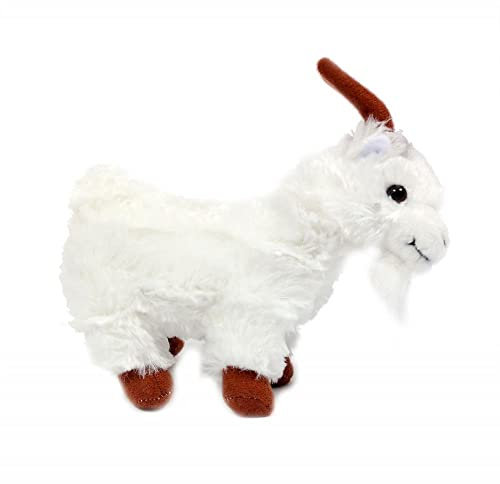 PIA Stofftier Ziege 16 cm, weiß, Kuscheltier, Plüschtier, Ziegen, Bauernhoftiere