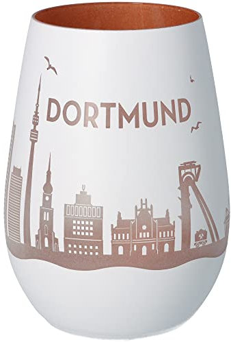 Goodtimes Windlicht Dortmund Skyline (Weiß & Bronze)