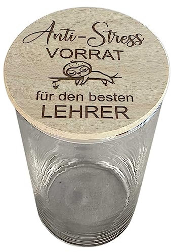 My Sweetheart® Dankeschön Geschenke XL Glasbehälter zum Befüllen lustige Anti Stress Geschenk Idee Danke Kleinigkeit Geburtstagsgeschenk Geburtstag (bester Lehrer)