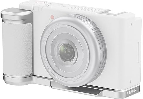NEEWER ZV-1F ZV-1 II Piastra a L Compatibile con Sony,Staffa a L in Metallo con Impugnatura in Ecopelle Bianca,Base Arca per Montaggio Verticale,Compatibile con SmallRig NEEWER Accessori,CA030W Bianco