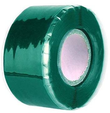 KLVN 1.5M Waterproof Silicone Performance Self-adhesive Repair Tape Strong Black Rubber Silicone Bonding Tape Self Fusing Wire Tape (Color : Green, Size : 25mm)