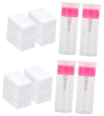 Beaupretty 2sets Nail Polish Remover Bottles Empty Pressing for Manicure Polish Remover Pads Wipes Use