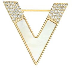 Brosche Strass Vintage Buchstabe V Volldiamant Kleine Brosche Für Damen Kragennadel Aus Legierung Kristallkorsage Strickjackennadel Anti Expositions Accessoires Gold