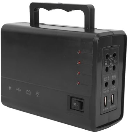 Estación de Energía Portátil, Generador Solar para Exteriores de 5000 MAh, Panel Solar Incluido, Linterna LED USB, Batería de Litio, Fuente de Alimentación Móvil para Camping,