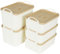 Belle Vous White Plastic Storage Boxes with Handles & Lids (5 Pack) - Small Organiser Bins for Kitchen, Shelves, Office, Bathroom or Closet Baskets