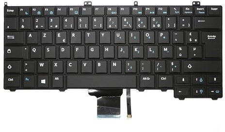 Clavier FRANÇAIS AZERTY pour Dell Latitude 7000 / E7240 / E7440 + rétro-éclairage