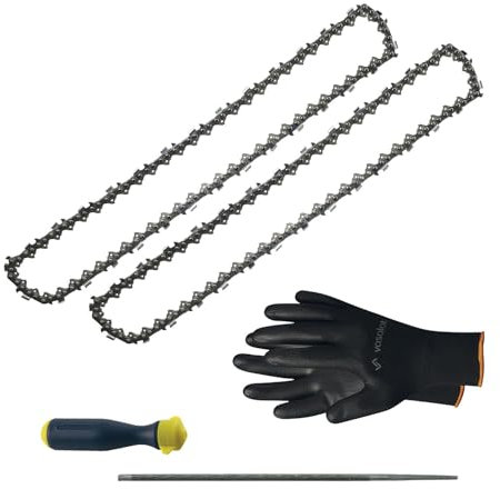 Kettensäge Zubehör - 2x Sägekette 40cm Rapid Micro Ersatzkette + Feilenheft mit Feile 5,2mm
