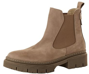 Tamaris Damen Chelsea Leder Blockabsatz bequem; DUNE NUBUC, EU 38
