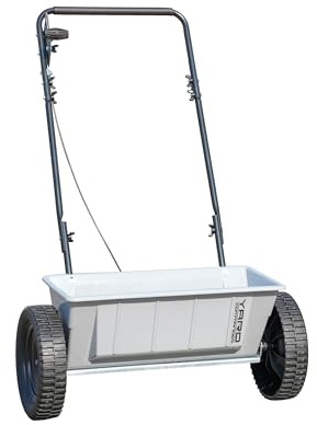 Yard Commander - 60 LB Walk-Behind Push Drop Spreader - Holds Up to 15,000 SQFT of Product - Great for Applying Fertilizer & Grass Seed - Adjustable Drop Rate & Composite Hopper