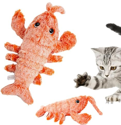 Eteslot Hundespielzeug Hummer Zappelnd, Elektrisch Beweglich Hummer Hundespielzeug, Interaktiver Hummer Hund, Zappelfisch Für Katzen, Active Moving Pet Plush Toy Lobster Dog Toy