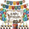 Wizard Geburtstags Deko, 39 Stück Magische Geburtstagsdeko, Wizard Geburtstag Hintergrund, Magische Zauberer Luftballons, Happy Birthday Girlande, Kindergeburtstag Deko Kuchen für Jungen Mädchen