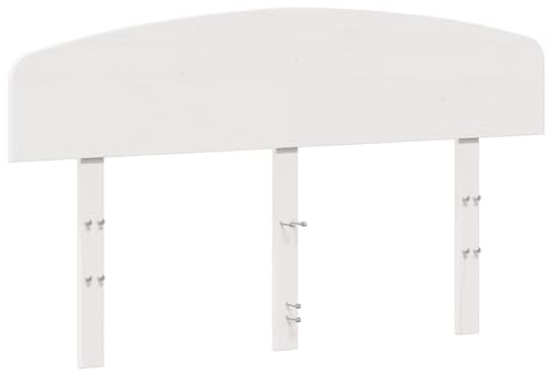 vidaXL Kopfteil, Bettkopfteil mit Holzrahmen, Betthaupt für Bett Doppelbett, Holzkopfteil Bettzubehör Schlafzimmer, Weiß 150cm Massivholz Kiefer