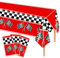 MORAINJAY Lot de 3 nappes à carreaux F1 - 137 x 274 cm - Noir et blanc - Motif voiture de course - Décorations de fête d'anniversaire pour garçons