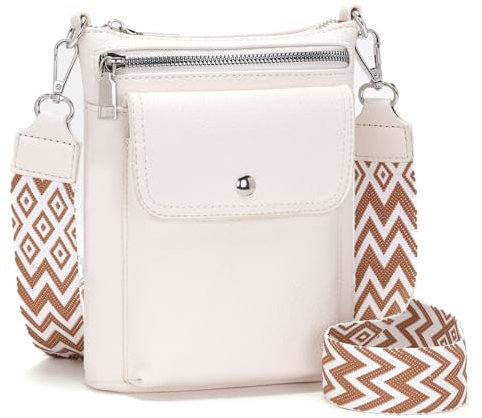 Atgbiem Pochette Telephone Portable Petit Sac Bandoulière Femme Blanc Sacoche Femme Sac Pour Telephone Portable