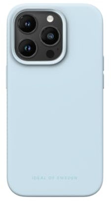 IDEAL OF SWEDEN Griffige Silikon-Handyhülle mit Einer glatten Haptik und leichtem Gefühl - Schützende stoßfeste Hülle in trendigen Farbdesigns, Kompatibel mit iPhone 14 Pro (Light Blue)
