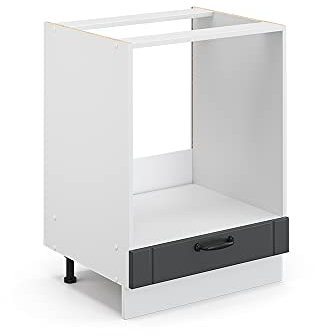 Vicco Armario para Horno Empotrado Fame-Line, Antracita casa de Campo/Blanco, 60 cm, ET Mármol