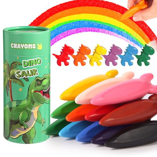 JYPS Ceras de Colores para Niños, 18 Pinturas No-Tóxicos de Cera de Colores Bebe 1 2 3 año, Lavables Set de Pintura de Arte, Regalos Pinturas para Niñas