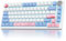 SOLIDEE Wireless 75 Percent Mechanical Keyboard with Knob,Bluetooth 5.0/2.4GHz/USB-C Gasket Mount Keyboard,Hot Swappable/RGB Backlit Mechanical Gaming Keyboard with Cream Grey Switch(82 Pink)