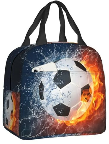 Nhemeylp Football Lunch Box, Insulated Lunch Bag Boys Girls, Football Lunch Bag for Boys, Reusable Boys Lunch Box, Lunch Tote Box for Men Women for School Picnic Travel Hiking Camping Office