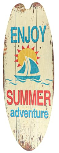 LNQ LUNIQI Surfbrett Wanddeko Holz Klein Hawaii Surfbrett Deko Sommer Deko Wand Partydeko Surfer Deko für Zimmer Room, 45 x 16 cm